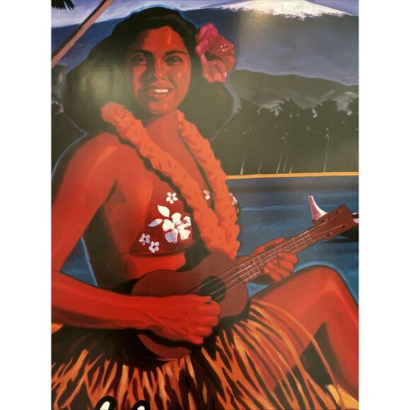 Michael Cassidy Hawaii's Big Island Art Poster 35" Come Live Aloha Retro Tiki - Picture 4 of 10